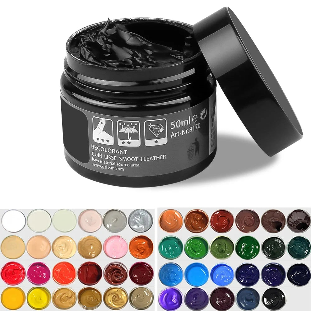 Leather Repair Kit for Car Seats & Furniture – Liquid Leather Recoloring Balm for Scratches, Cracks, Tears & Restoration