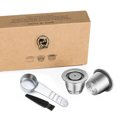 iCafilas Reusable Coffee Capsule – Stainless Steel Refillable Coffee Pod Filter Compatible with Nespresso Coffee Machines, Eco-Friendly Reusable Espresso Cup for Home Brewing