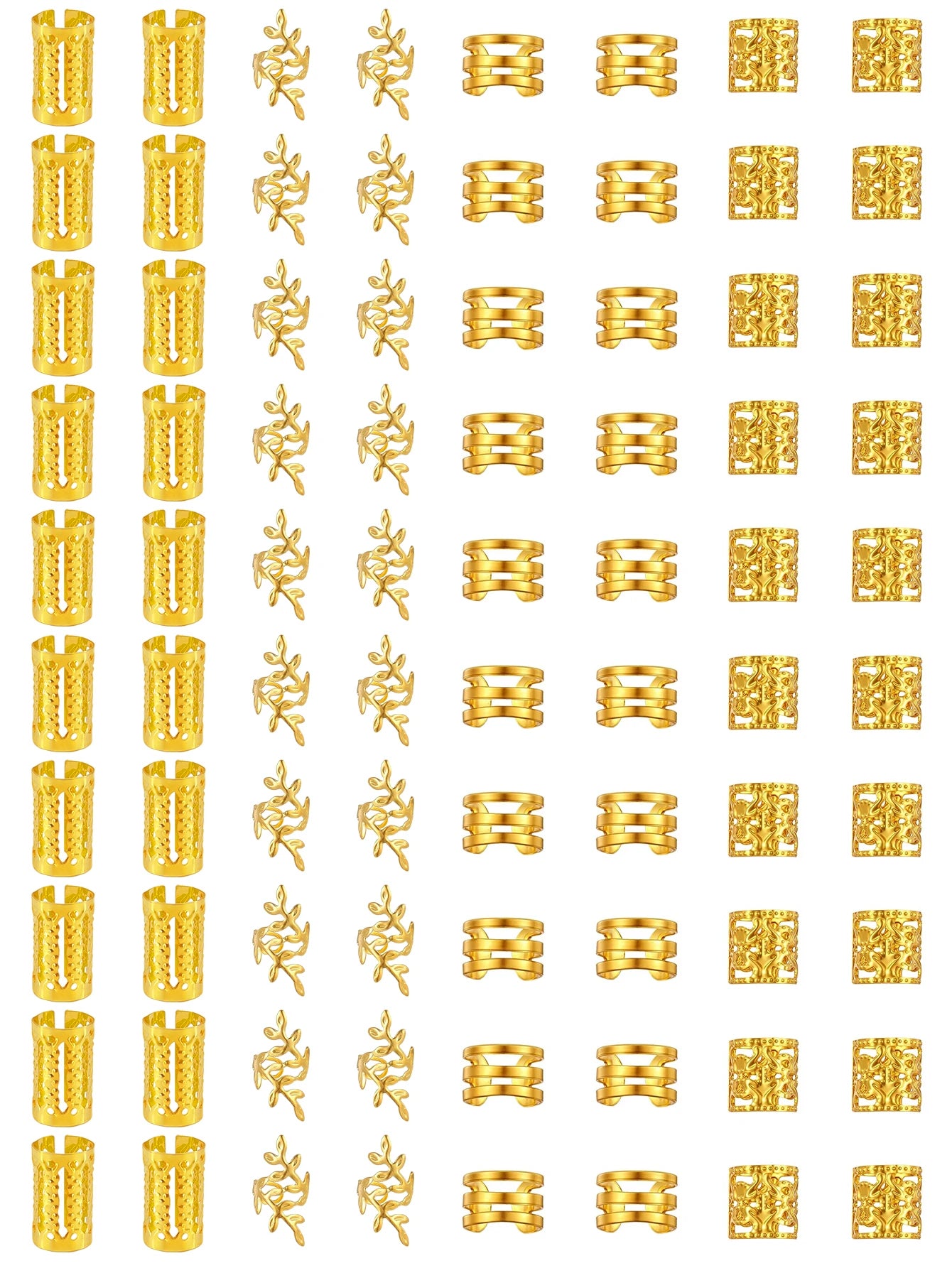 40/80PCS Anillos Huecos para el Pelo – Accesorios DIY de Joyería para Rastas para Mujeres y Niñas | Decoración para Trenzas y Peinados