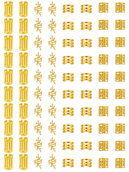 40/80PCS Anillos Huecos para el Pelo – Accesorios DIY de Joyería para Rastas para Mujeres y Niñas | Decoración para Trenzas y Peinados