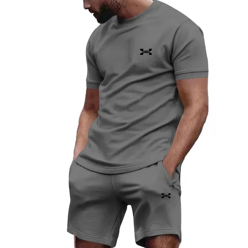 Men's Summer T-Shirt & Shorts Set – Casual 2-Piece Streetwear Outfit, Breathable Athletic Tracksuit for Everyday Wear