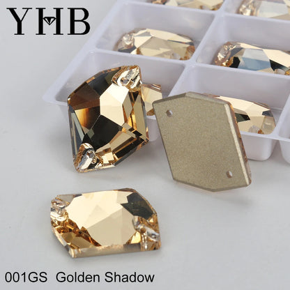 Strass à coudre YHB Cosmic AB Moonlight – Pierres plates en cristal de verre pour la décoration de vêtements et de sacs