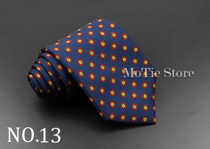 Men's 7.5cm Soft Silk Necktie – Floral & Dot Pattern Tie for Weddings, Business, Parties & Formal Wear