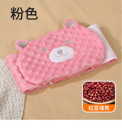 Faja suave para bebé con paquete térmico de frijoles rojos – Envoltura abdominal de dibujos animados para bebés para calor, alivio de gases y comodidad estomacal