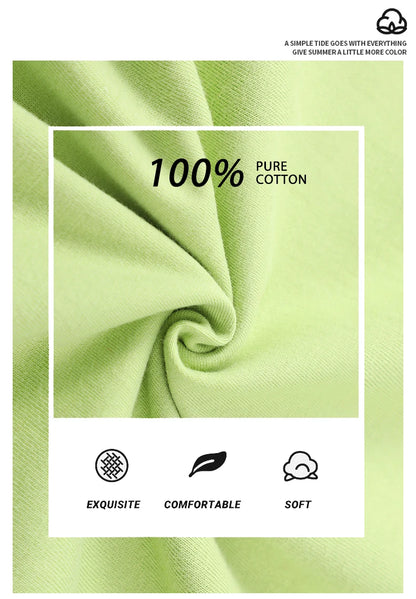 Women’s 100% Cotton Solid T-Shirt Summer Casual Sporty Loose Short Sleeve O-Neck Tee White Black