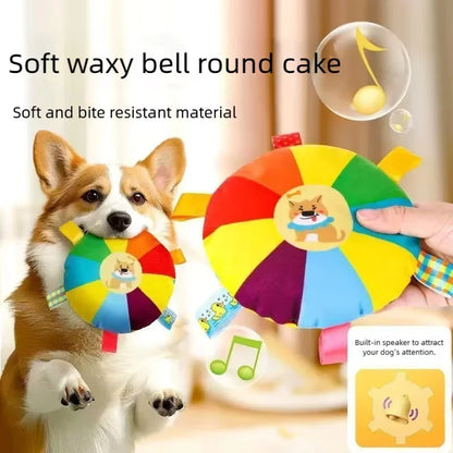 Plush Dog Disc Toy – Squeaky Bite-Resistant Chew Toy for Teeth Grinding, Boredom Relief, Self-Play & Energy Exercise
