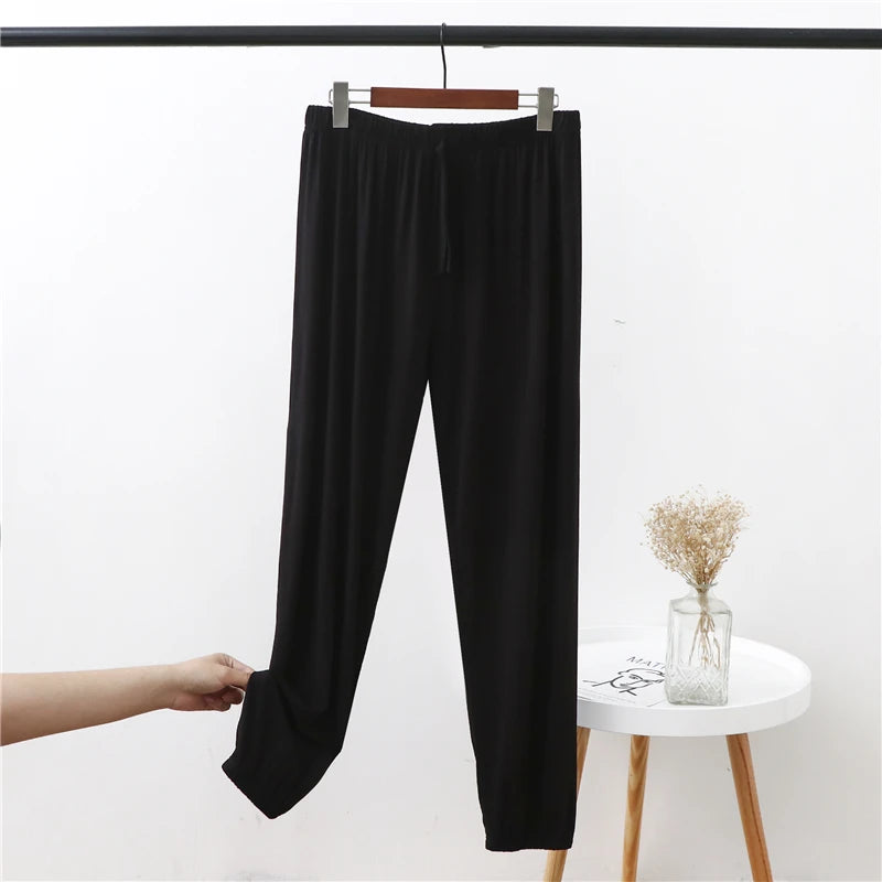 Plus Size Women's Modal Lantern Pants – Lightweight High-Waist Cuffed Casual Joggers for Summer Sports & Everyday Wear