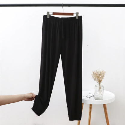 Plus Size Women's Modal Lantern Pants – Lightweight High-Waist Cuffed Casual Joggers for Summer Sports & Everyday Wear