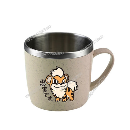 Pokémon Stainless Steel Mug – Pikachu, Snorlax & Eevee Cartoon Drink Cup