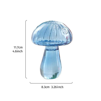 Mini Mushroom Glass Vase Set – Propagation Terrarium for Plants, Flowers & Home Office Décor