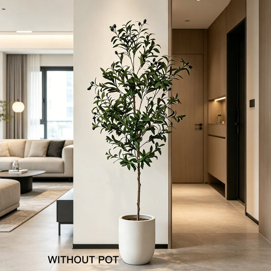 Olivo artificial de 120-180 cm – Planta sintética realista para decoración de interiores y exteriores del hogar, jardín, balcón, sala de estar y oficina