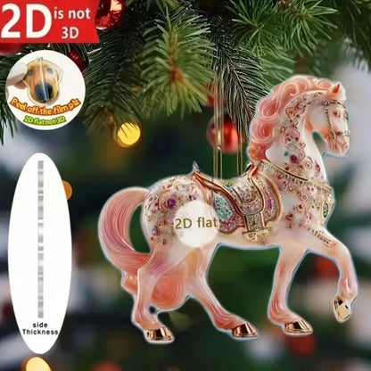 Cute Cat 2D Acrylic Christmas Pendant – Flat Hanging Ornament for Xmas Tree, Holiday Party & Festive Home Decor
