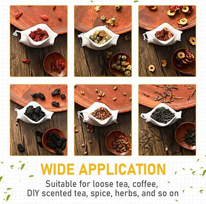 100-1000pcs Disposable Tea Filter Bags – Nonwoven Drawstring Tea Strainer Bags, Single Use Loose Leaf Tea Bags for Coffee, Herbs, Spices & Kitchen Brewing Accessories