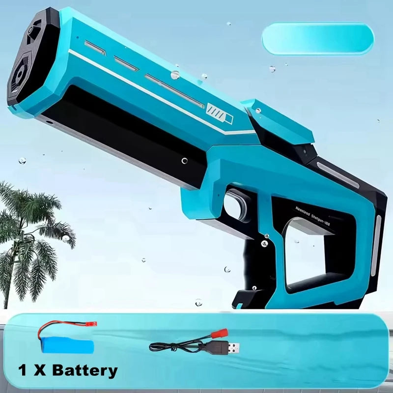 Pistolet à Eau Électrique pour Adultes – Puissant Lanceur d'Eau Automatique avec Grand Réservoir d'Eau pour Piscine d'Été, Plage et Jeux Aquatiques Extérieurs