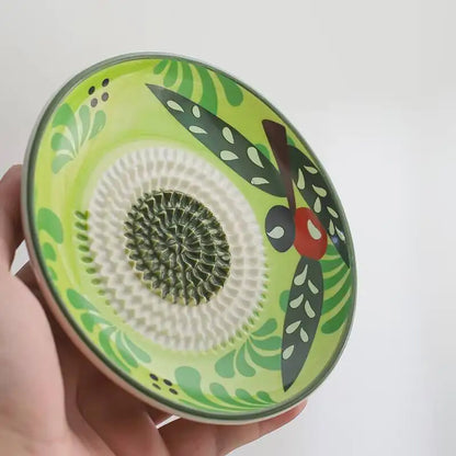Handmade Ceramic Garlic Grater Plate – Kitchen Garlic Grinder & Mincer Tool for Fresh Garlic, Ginger & Spices