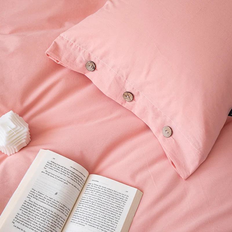 3-Piece 100% Cotton Bedding Set – Duvet Cover & Pillowcase Set for Queen & King Beds