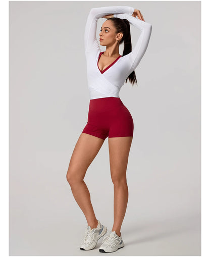 Women’s Long Sleeve Yoga Top – Quick-Dry Breathable Sportswear for Gym, Pilates, Dance & Ballet