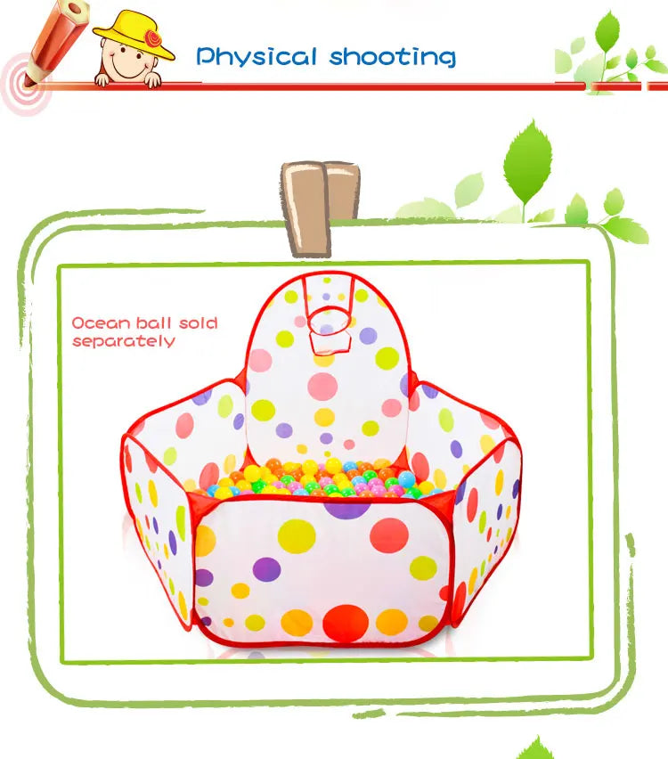 Children’s Ocean Ball Pool – 0.9M Bobo Ball Pit with Basketball Hoop Toy (No Balls Included)
