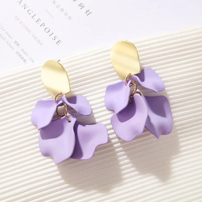 Multicolor Flower Earrings for Women – Delicate Petal Tassel Stud Earrings, Elegant Floral Jewelry for Everyday & Party Wear