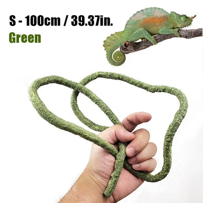 Bendable Reptile Jungle Vines – Flexible Foam Rattan Fake Branches for Lizard & Chameleon Terrariums, Rainforest Habitat Landscaping Decor