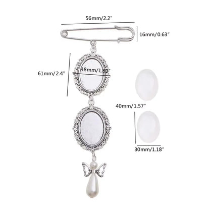 Wedding Bouquet Photo Charm – Oval Picture Frame Pendant Brooch for Bridal Bouquets & Memorial Keepsakes
