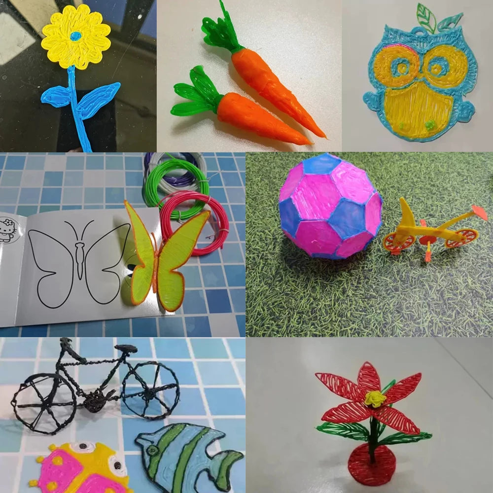 Lápiz 3D para niños – Lápiz de dibujo DIY recargable con juego de filamento PLA para manualidades creativas