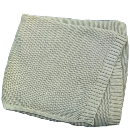 Personalized Baby Knitted Blanket – Custom Name Cotton Newborn Wrap for Winter Warmth & Comfort