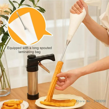 Stainless Steel Churro Maker & Cookie Press – Professional Pastry Squeezing Tool for Churros, Cookies & Cake Decorating, Kitchen Baking Accessory