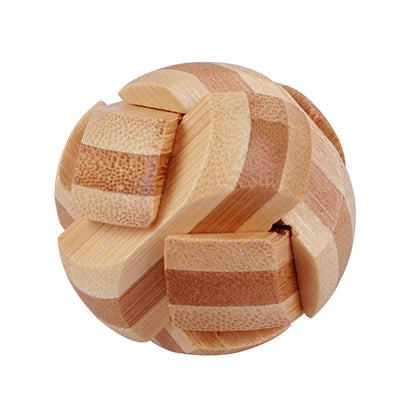 Wooden Burr Puzzle Lock – 3D Brain Teaser IQ Game, Luban Kongming Lock Interlocking Puzzle Toy, Mind Logic Challenge & Montessori Educational Toy