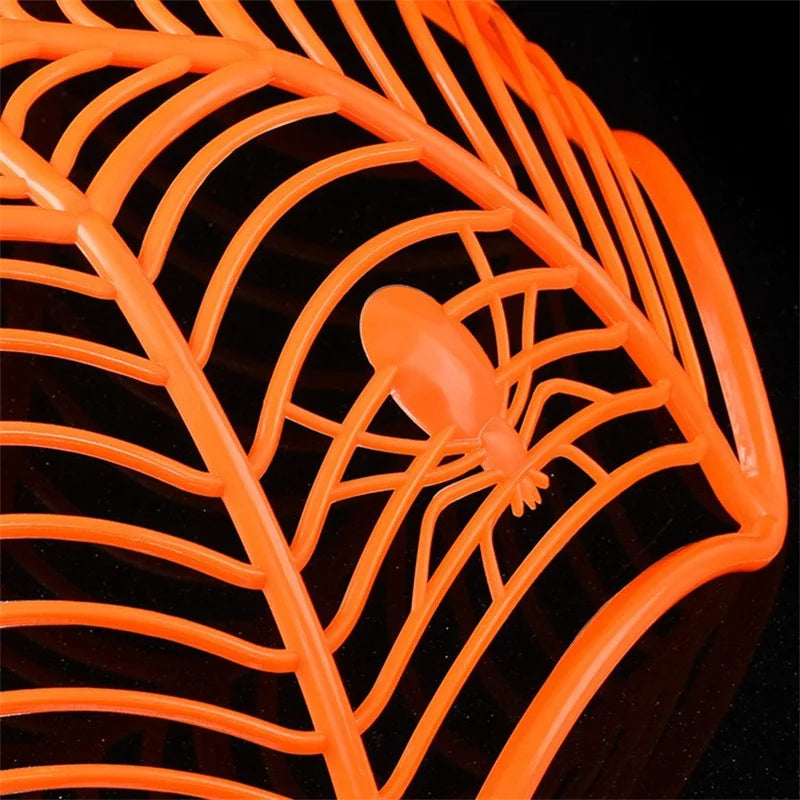 1/3/9PCS Halloween Spider Web Fruit Basket, Halloween Snack and Candy Serving Tray, Decorative Fruit Storage Plate, Spooky Party Tableware and Holiday Home Decoration