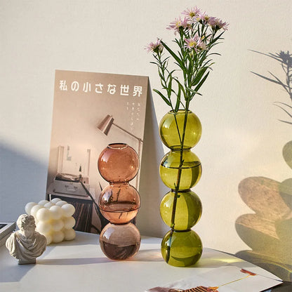 Nordic Glass Flower Vase – Decorative Terrarium Planter for Home, Living Room & Office Décor
