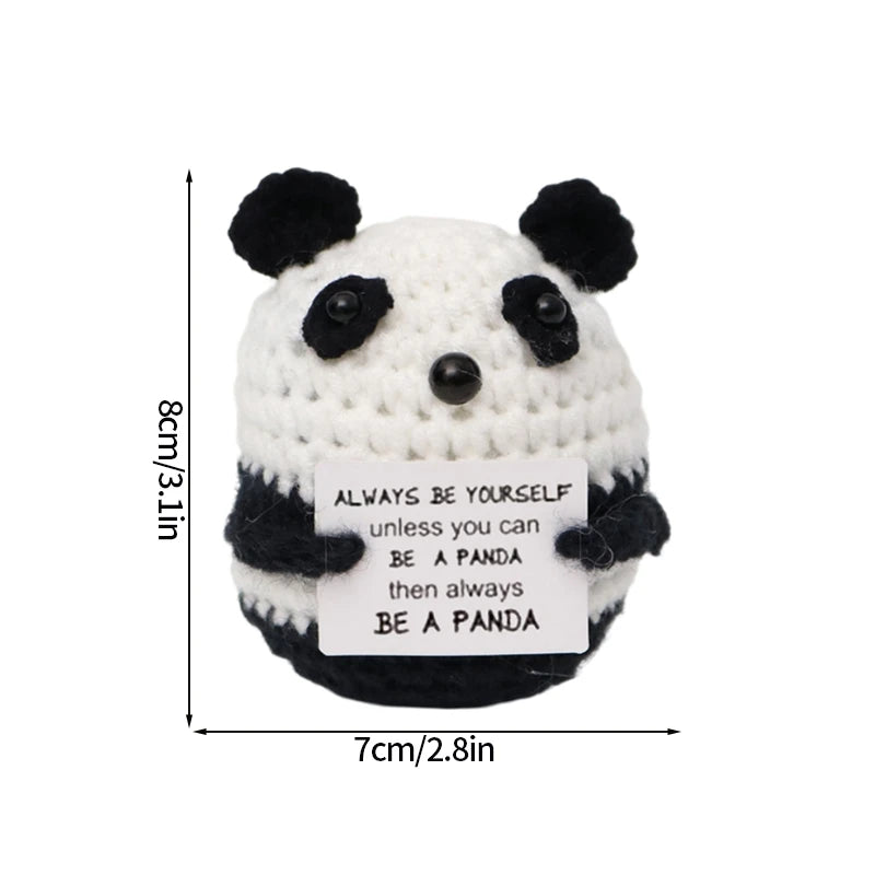 Poupée Pomme de Terre Énergétique Positive au Crochet – Figurine Mignonne en Tricot à Serrer, Artisanat Animalier Kawaii Fait Main au Crochet & Cadeau de Noël