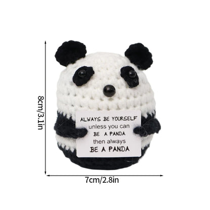 Poupée Pomme de Terre Énergétique Positive au Crochet – Figurine Mignonne en Tricot à Serrer, Artisanat Animalier Kawaii Fait Main au Crochet & Cadeau de Noël