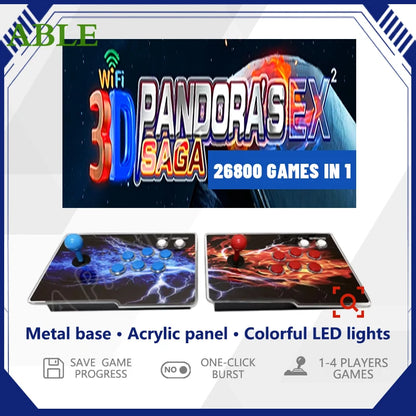 Pandora Saga DX2 Arcade Console – 26800 Games in 1 Retro Gaming Machine with 2 Player Split Controllers & 720P HD