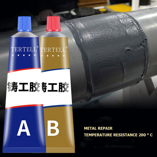 Pegamento de reparación de metal de soldadura en frío – Adhesivo epoxi AB resistente al calor de alta resistencia para metal, plástico, fundición y reparaciones de bricolaje