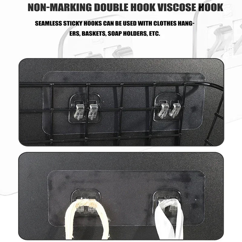 Adhesive Wall Shelf Hook Rack – Waterproof Strong Stick-On Storage Organizer for Bathroom & Kitchen