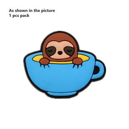 1PC Cartoon Animal Shoe Charm – Cute PVC Clog Pins with Duck, Penguin, Frog, Bear & Pig Designs, Funny Shoe Decorations