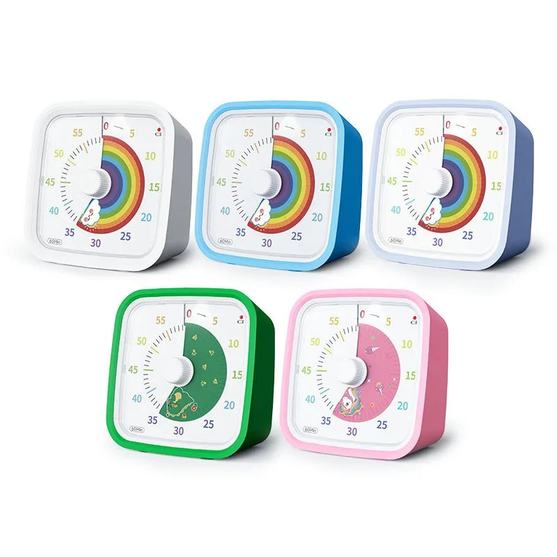 Temporizador visual de 60 minutos con luz nocturna – Reloj de cuenta regresiva para niños, estudiantes y productividad