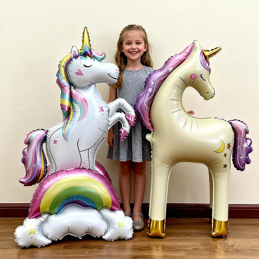 Rainbow Unicorn Balloons – Colorful Unicorn Party Decorations for Kids & Girls, Birthday Party & Baby Shower Supplies
