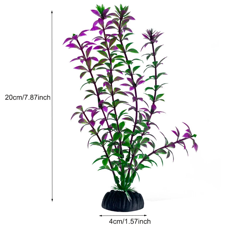 Artificial Aquarium Plants – Plastic Aquatic Underwater Plants for Fish Tank Decoration, Aquascaping & Aquarium Accessories