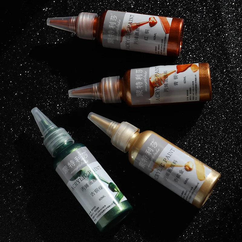 60ml Metallic Gold Acrylic Paint – Waterproof DIY Pigment for Art & Craft Projects