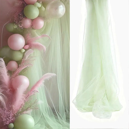 White Sheer Wedding Arch Drapes – 75cm x 6M Tulle Backdrop Fabric for Ceremonies & Parties