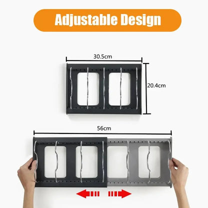 Expandable Stainless Steel Pot Lid Organizer Rack Kitchen Cabinet Storage for Pans, Cutting Boards & Cookware