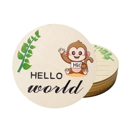 7PCS Newborn Milestone Wooden Cards – Baby Monthly Growth Announcement Props, Baby Shower Gift for Boys & Girls, Pregnancy Photography Accessories for First Year Memories & Photo Sessions