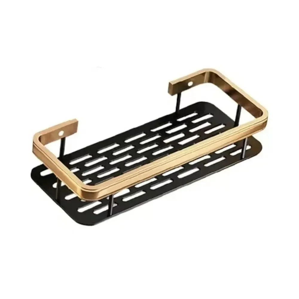 Étagère de Douche Murale sans Perçage – Support d'Angle en Aluminium pour Shampooing, Savon et Rangement de Toilette