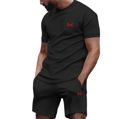 Men's Summer T-Shirt & Shorts Set – Casual 2-Piece Streetwear Outfit, Breathable Athletic Tracksuit for Everyday Wear