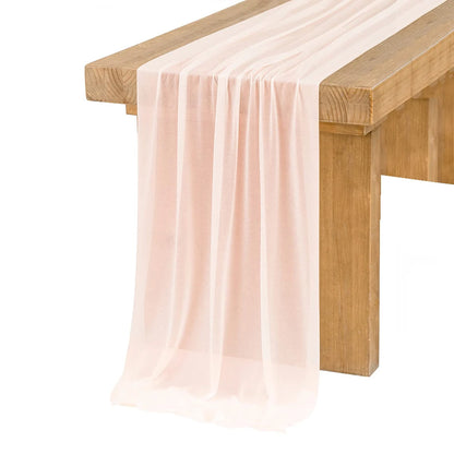 Camino de mesa de gasa - Decoración de arco de boda de tela de seda transparente | Decoración de mesa bohemia para cumpleaños y eventos