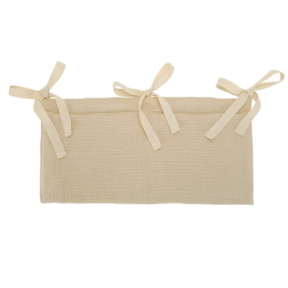 Organizador Colgante para Cuna de Bebé – Cesta de Almacenamiento para Mesita de Noche con 2 Bolsillos para Pañales, Juguetes, Ropa y Artículos Esenciales para Bebés