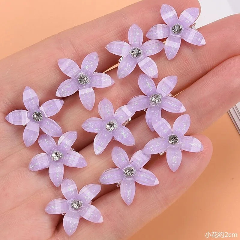 Juego de 10 pinzas para el pelo de princesa con flores para niñas – Lindas horquillas y accesorios para el pelo florales para niños
