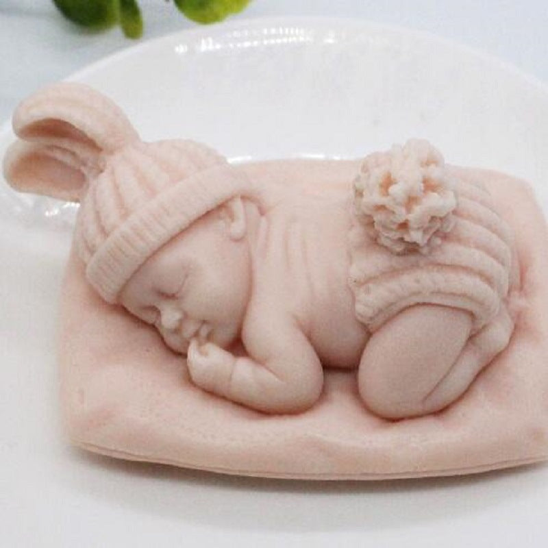 Molde de silicona 3D de bebé durmiendo para velas – Lindo molde de retrato de bebé para velas, jabones, resina, manualidades de yeso, chocolate, cubitos de hielo y proyectos de horneado DIY